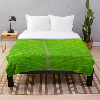 

All Season Printed flanelle Blanket Super Soft Cozy Throw Blanket Green Leaf