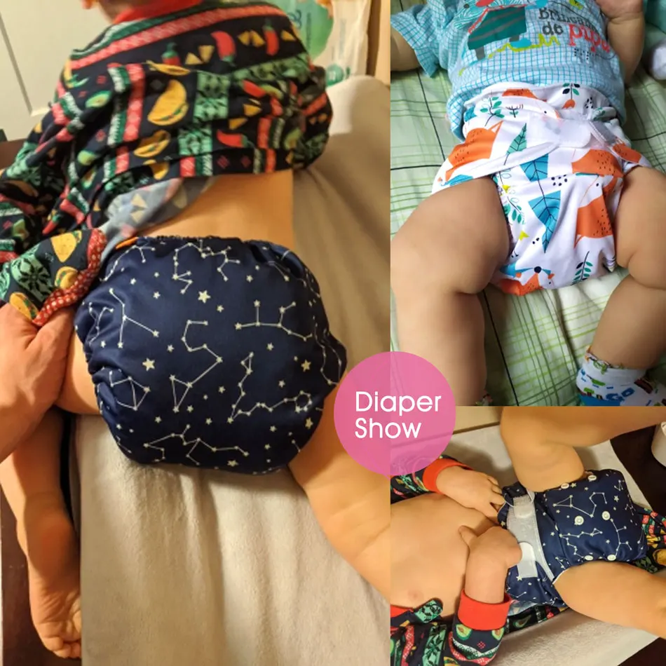 New!HappyFlute Big XL Pocket Diaper for Baby 2 Years and Older,suedecloth inner, stay-dry, size adjustable fits waist 36-58cm