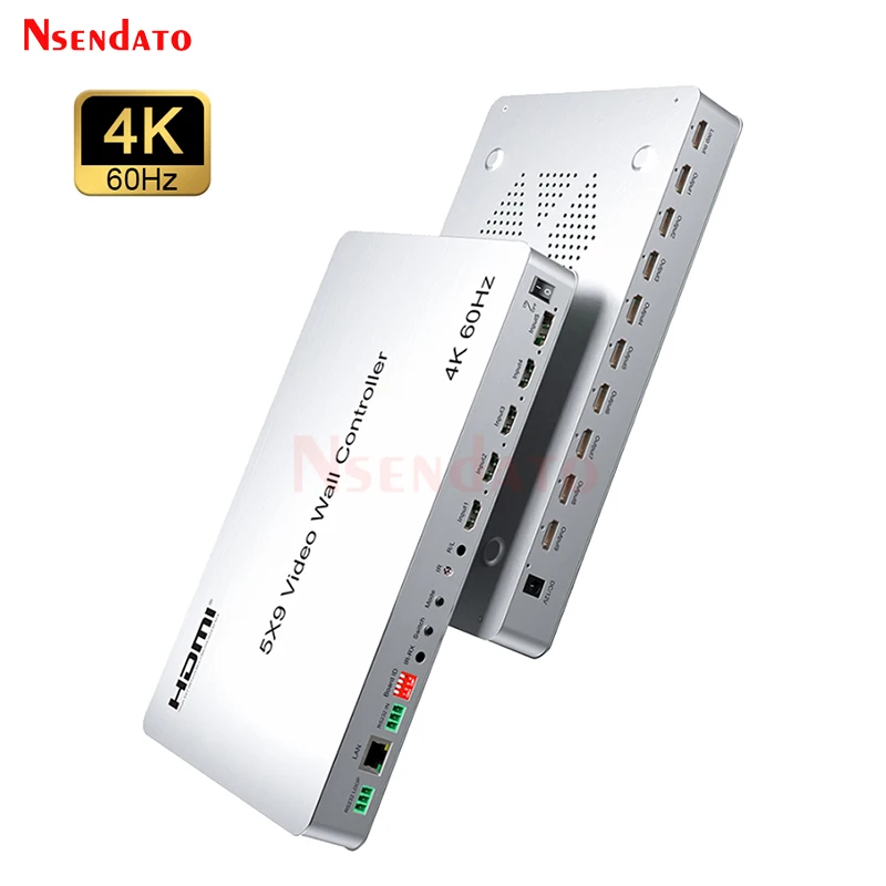 5X9 Hdmi Video Wall Controller Player 4K 60Hz 2X2 3X3 1X5 1X6 1X7 1X8 1X9 Hdmi Tv Video Multi Schermo Cucitura Processore Splicer