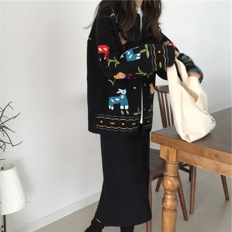resurrection. Both sides loose wear embroidery cardigan restoring ancient ways the new autumn v-neck sweater
