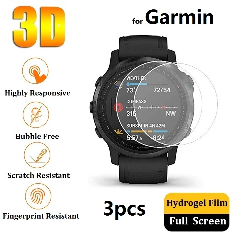 3d Защитная пленка для экрана Garmin Fenix 5 5s 5X Plus 6 6s 6X Pro (не стекло) Гидрогелевая |