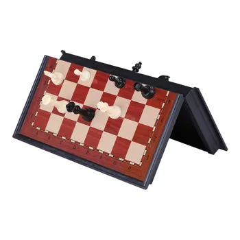High Quality Folding Magnetic Chess Set Solid Wood Chessboard Magnetic Pieces Entertainment Board Games Children Gifts 1