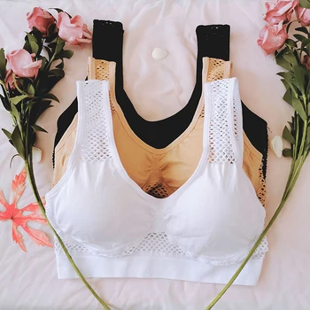 

Women Sports Bra Sexy Mesh Brathable Sports Top Push Up Female Gym Fitness Sports Underwear Female Sleeping Running Yoga Bra