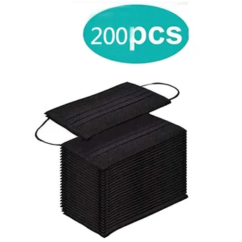 

40# 200 Pc Black Disposable Face Mask Dustproof Windbreak Outdoor Face Mouth Cover Pollution Protection Earloop Маска На Рот