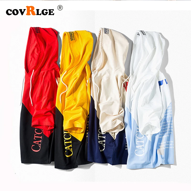 

Мужская хлопковая приталенная рубашка с капюшоном, с коротким рукавом, в стиле хип-хоп