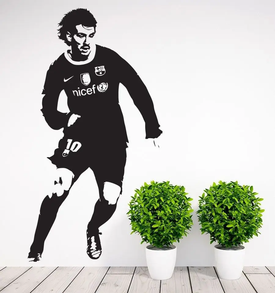 DCTAL Football Player Sticker Sports Messi Decal Posters Vinyl Wall Decals Pegatina Quadro Parede Decor Mural Football Sticker