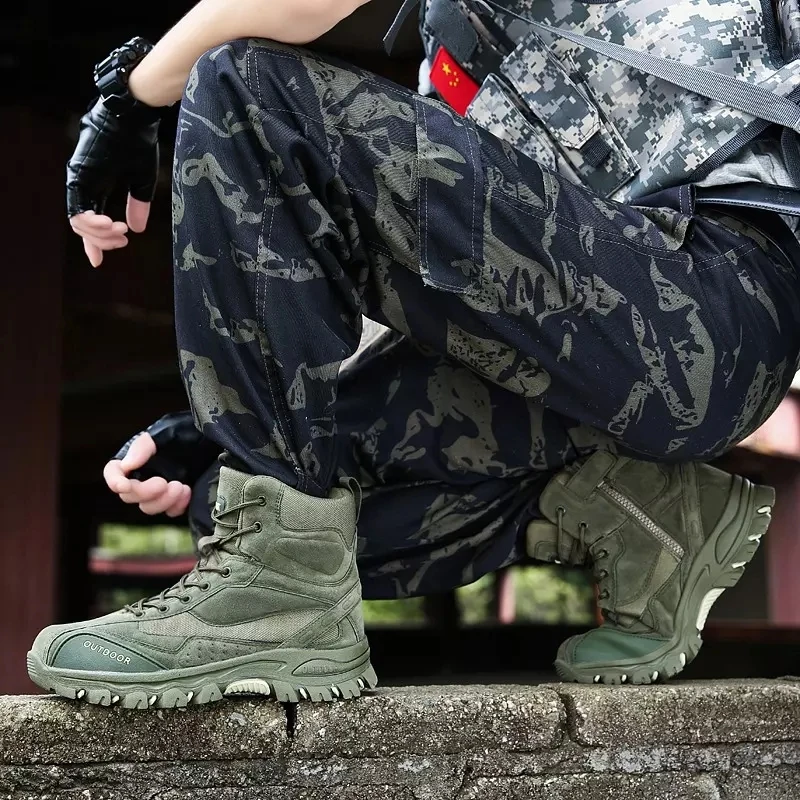

Tactical Military Boots Men Special Force Leather Waterproof Snow Boots Desert Combat Ankle Boot Army Work Shoes Big Size 39-47