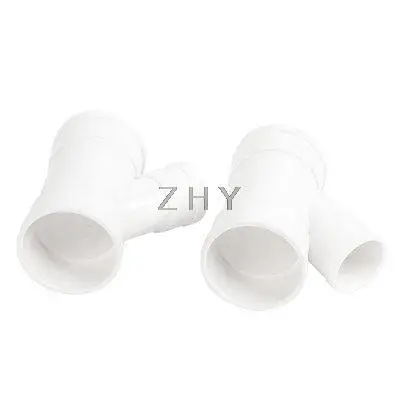 

2PCS White PVC 50 x 32mm Inner Dia 45 Degree Design Pipe Tube Connector