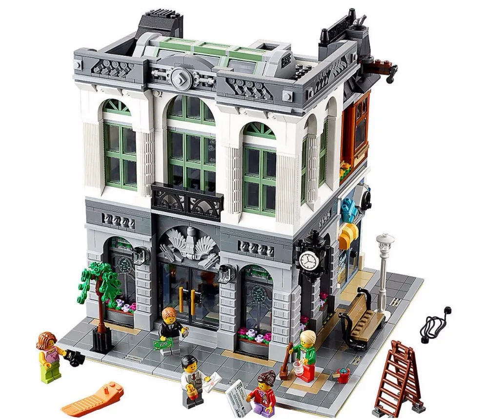 

In stock 15001 Brick Bank Creator Series City Street Model 2413Pcs Building Blocks Bricks Toys Compatible with Legoinglys 10251