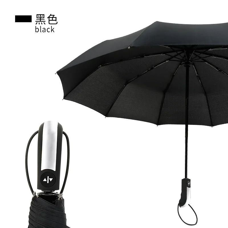 

Umbrella Customizable Logo Creative Fully Automatic Folding Umbrella Rain Or Shine Three Fold Wind-Resistant Parasol Car Fully A