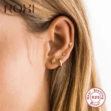 ROXI CZ AAA циркониевые хрустальные маленькие серьги-гвоздики свадебные серьги из стерлингового серебра 925 пробы для женщин минималистичные серьги, ювелирные изделия