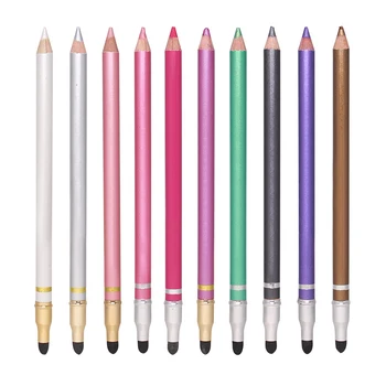 

10 Pcs/set Dual-use Eyeliner double-headed black eyeliner with brush eyes eyeshadow eyebrow pencil eye pencil eye shadow TSLM1