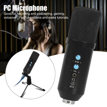 

Live Streaming For Computer Laptop Podcast With Headphone Jack Volume Control Condenser Studio Gaming USB Microphone Recording
