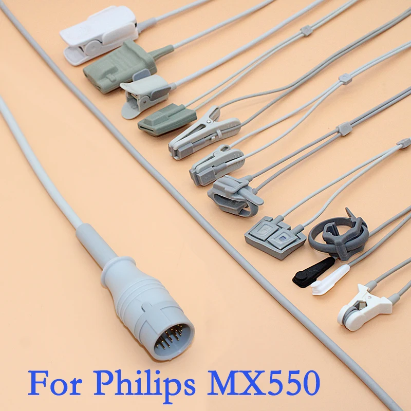

Кабель датчика SpO2 3 м для монитора пациента Philips MX550, датчик физиологического определения сигнала