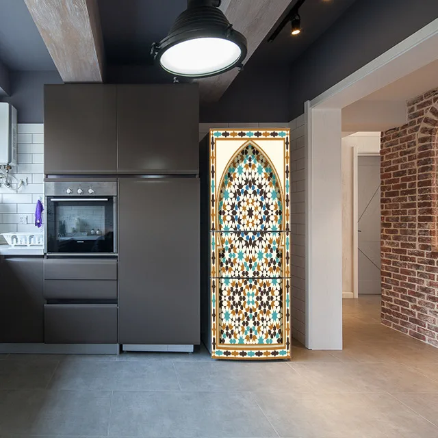 60x150cm60x180cm-Islam-Pattern-Fridge-Sticker-PVC-Refrigerator-Door-Kitchen-Selfadhesive-Wall-Stickers-Decor-Fast-delivery-Qu852-xac2