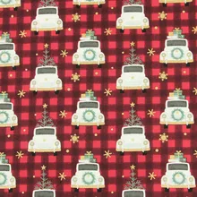 Наполовину ярдовая однотонная позолоченная Рождественская Подарочная хлопковая ткань с принтом автомобиля для ручной работы, платье для одежды, детская одежда, хлопок, CR-156