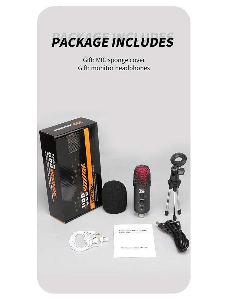 TKL USB Microphone Computer Condenser PC Gaming