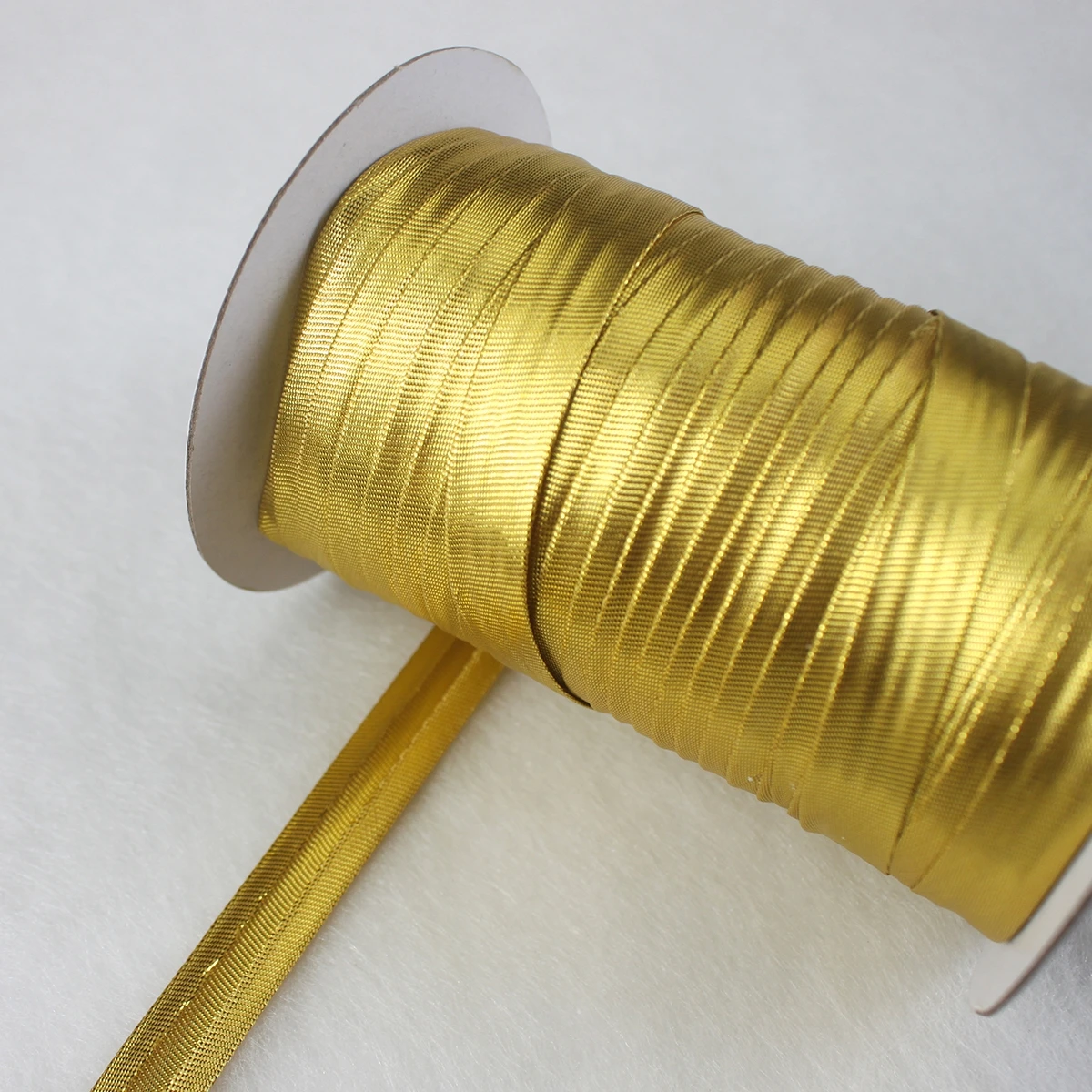 Satin Ribbons Ribbon Supplies Polyester 5/8"(15mm) Gold And Silver Satin Bias Tape Bias Binding For DIY Garment Sewing And Trimming 100yard/roll
