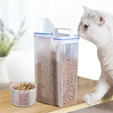 Pet Storage Bin Miscellaneous Grain Tank Dog Food Cat 2kg Thickened With Measuring Cup Sealed Against Moisture
