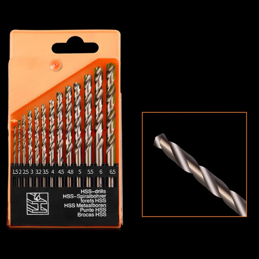 13PCS Drill Bits M35 Cobalt Straight Shank 1.5-6.5mm Twist Drill Bit Power Tools For Metal Wood Working