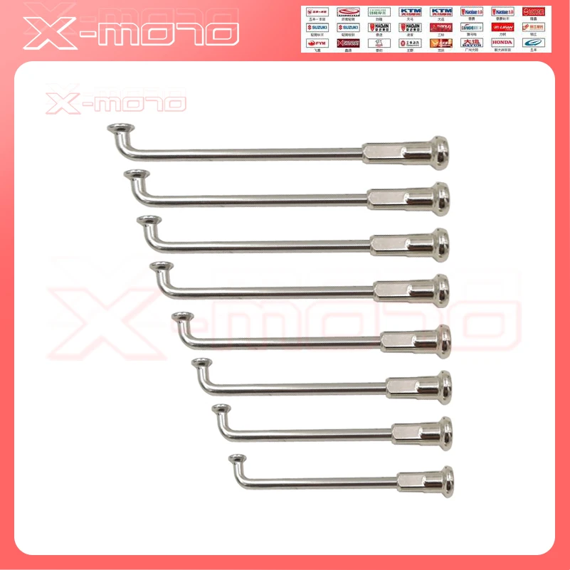 Dirt Bike Wheel Spoke 12G Steel Diameter 2.6 mm Motorcycle Spokes Sliver Round Body Length&Angle&Height Customize Bike Spokes