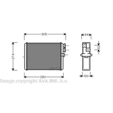 Радиатор Отопителя Volvo S60/S80/V70/Xc70/Xc90 99- Ava Voa6110 Ava арт. VOA6110