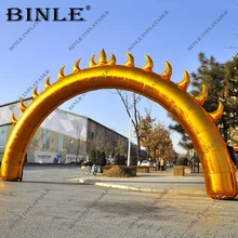 Золотая наружная надувная Солнечная Арка/надувная козловая/надувная входная арка для рекламы
