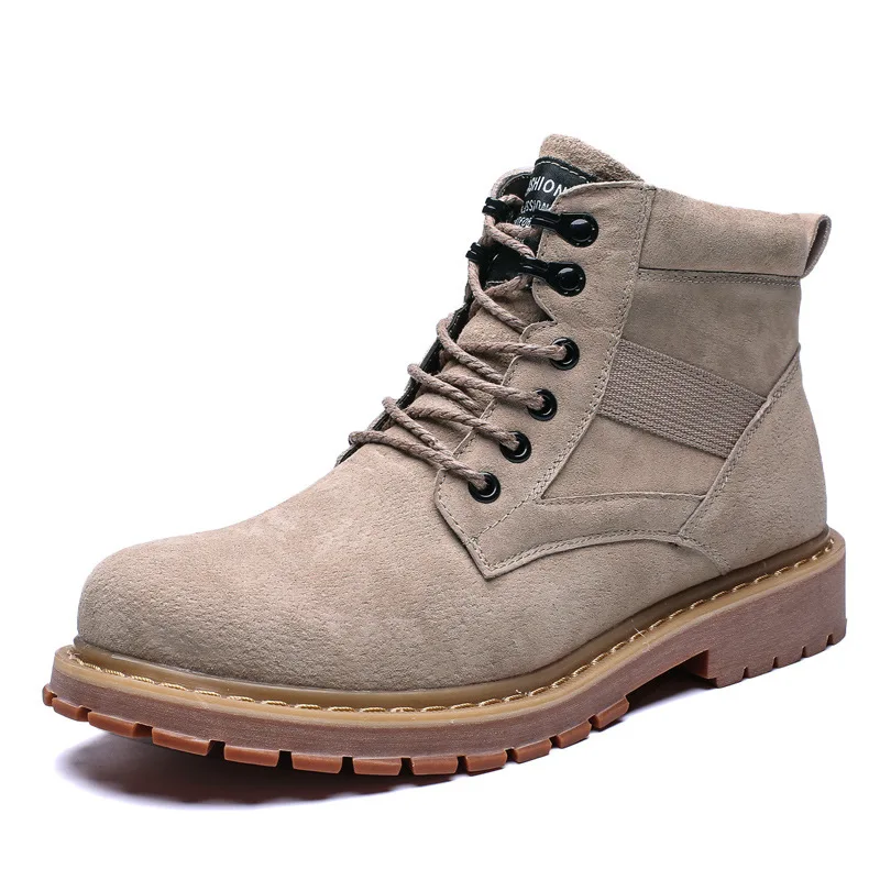 Merkmak/мужские ботинки из натуральной кожи; нескользящие зимние мужские рабочие ботильоны ручной работы; модная мужская повседневная обувь на шнуровке; большие размеры 37-44 - Цвет: T3