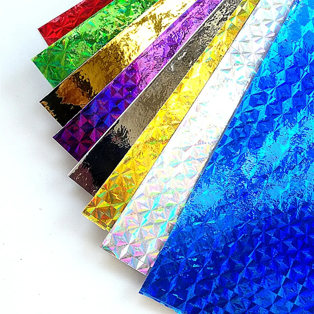 KKWEZVA 8pcs Fishing Lure Sticker 10*20cm Holographic Adhesive Film Flash Tape Fly Bait Lure Making Holographic Film Tape Army Green