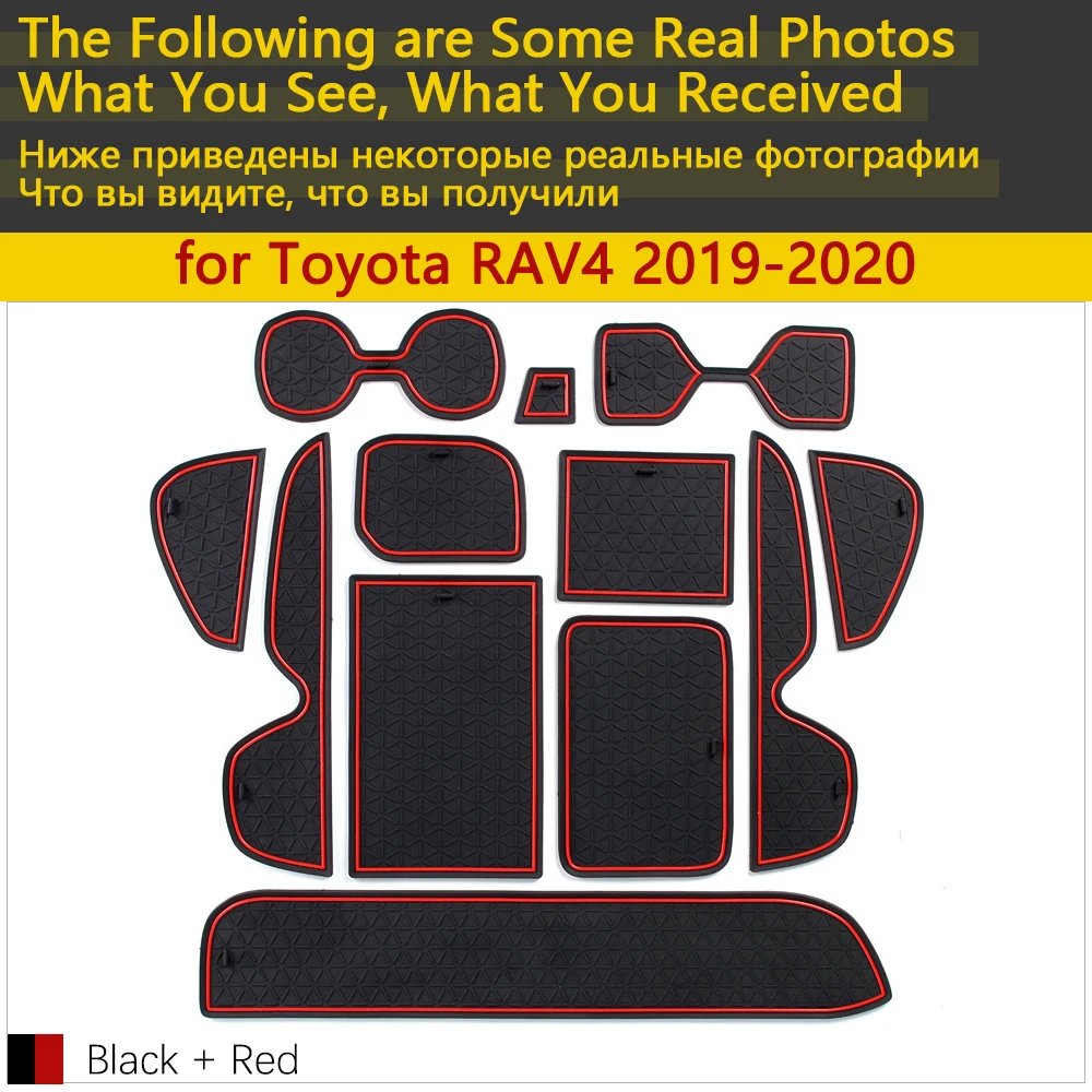 Cena Antypoślizgowa gumowa poduszka pod kubek mata do schowków na drzwiach dla Toyota RAV4 XA50 RAV 4 50 MK5 2019 2020 akcesoria samochodowe naklejki mata na telefon