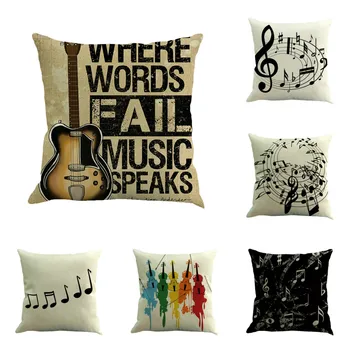

Piano Music Note Pillow Sofa Bedroom Car Decoration Cushion Case