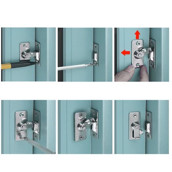 

S L Stainless Steel 90 Degree Buckle Right Angle Hook Lock Bolts For Sliding Wood Metal Door Windows Sheds Drawer Cabinet Hook