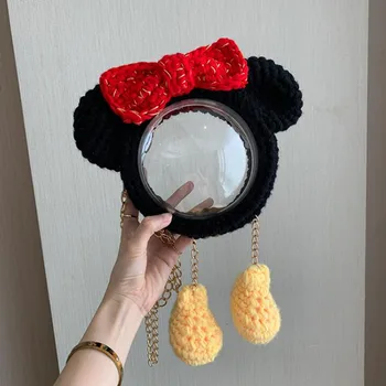 

Disney Mickey Mouse Hand Knitting Bags Space Cover Woolen DIY Shoulder Bags MaterialPackage Creative Birthday Gift X5552