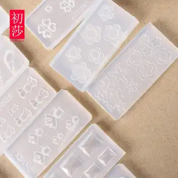 

3D Carving Silicone Mold Nail Stamping Camellia/Shell/Bow Tie/Star Pattern DIY UV Gel Acrylic Crystal Nails Template 12pcs set