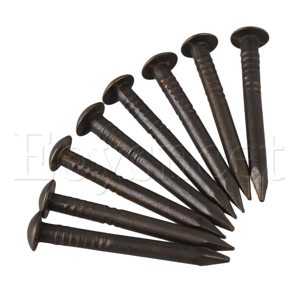 50pcs Black 22x2mm Antique Pure Copper Hardware Screw Nail with Washer Head