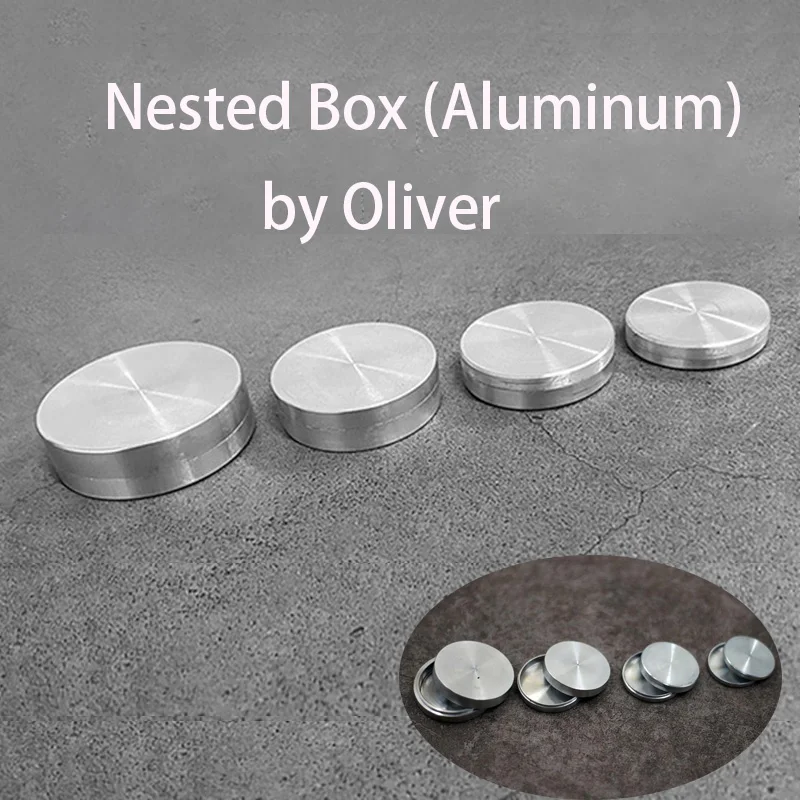 Nested Box ( Aluminum ) by Oliver Magic Close Up Magia Magic Tricks Coin Disappear Into Box Magie Illusion Gimmick Props Magica