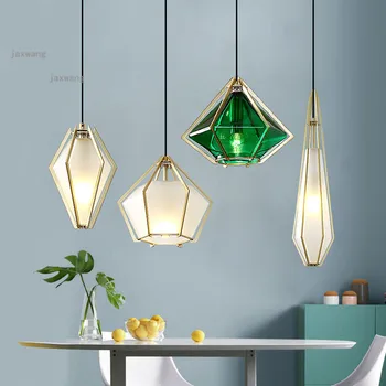 

Nordic LED Glass Creative Chandeliers Light Luxury Pendant Lamps Modern Cafe Hanging Lamp Personality Glass Bar Lighting Fixure