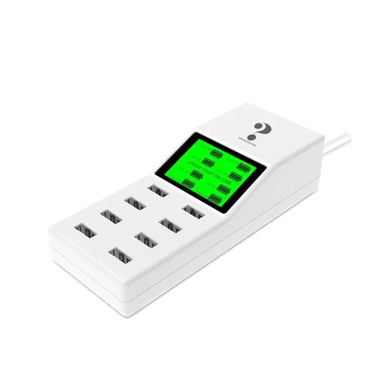 

High quality USB mobile phone charger adapter 8-port with LED display for automatic identification of cross-border FP