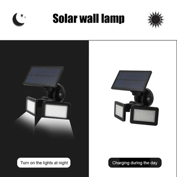 

Solar Motion Sensor Light Outdoor Waterproof 48 LED Radar Induction Dual Heads Light _WK