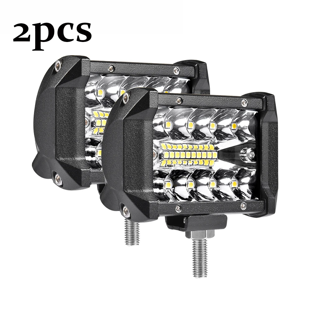 2x 60w work light 2x4 дюйма 60 Вт Водонепроницаемый IP68 рабочий светильник светодиодный светильник бар точечный луч потока для работы lDriving внедорожная лодка автомобиль тягач внедорожник - Цвет: 2x 60w work light