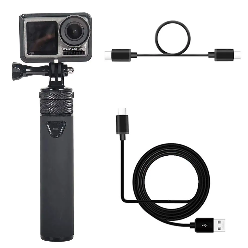  Smatree Handheld Portable Charging Power Bank and Selfie Stick 2 in 1 Hand Grip for DJI OSMO Action
