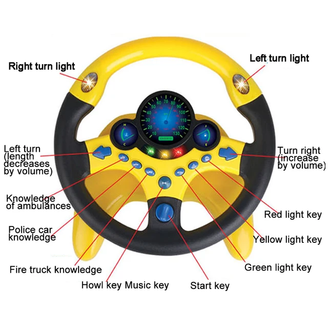 Toy car Wheel Kids Baby Interactive toys Children Steering Wheel with Light Sound Simulation Driving Car Attention Exercise Toys 3