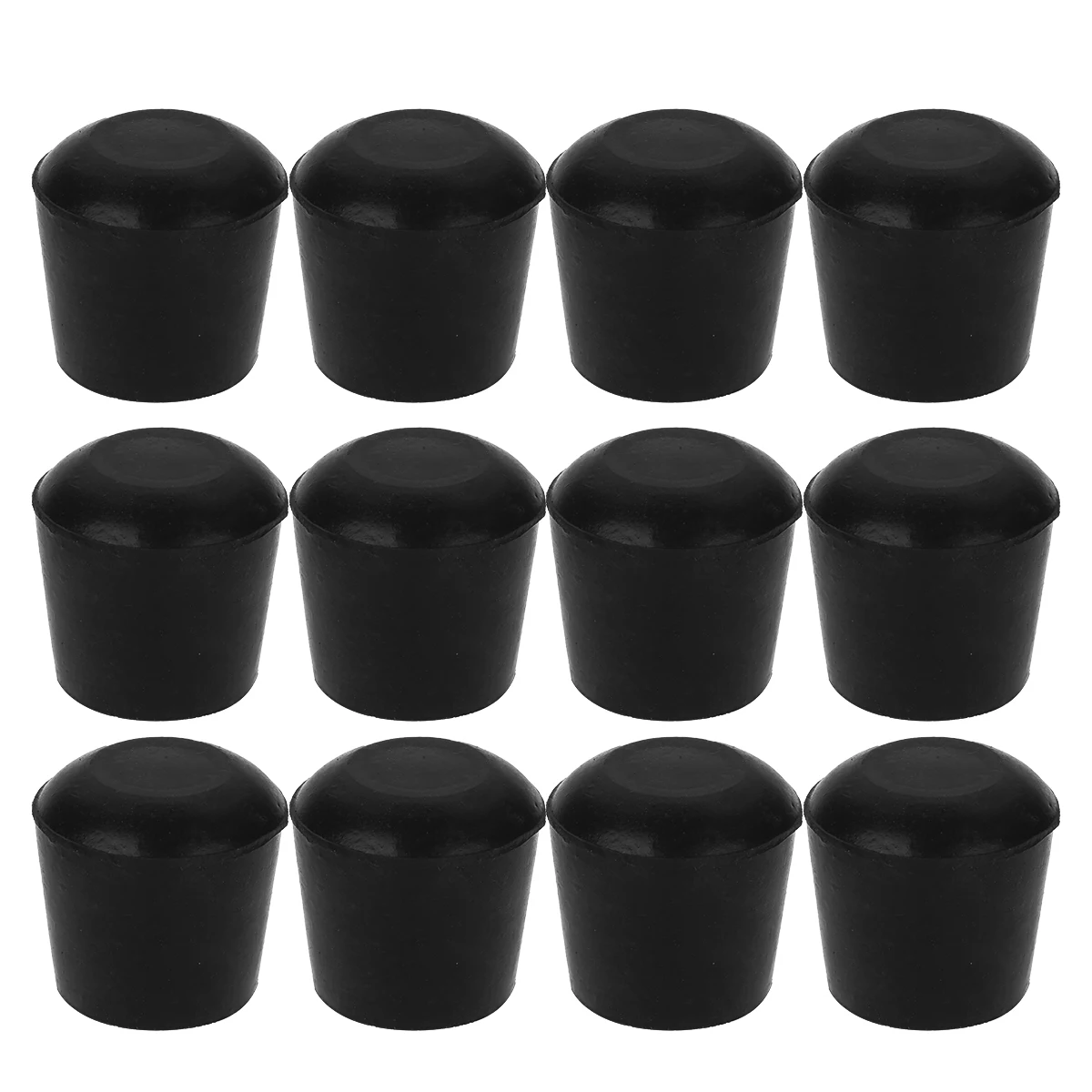 12Pc Table Chair Leg Caps Rubber Covers Pads Protector Leg Caps Furniture Hole Plugs Chair Leg Feet Floor Protectors Black Clear afbeelding