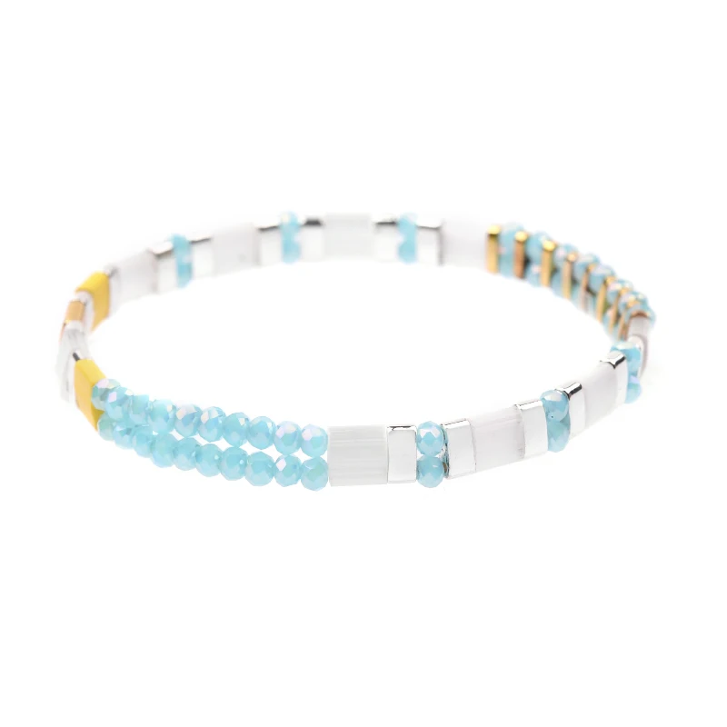 BOJIU 24 Colors Bohemian Miyuki Tila Beads Bracelets For Women Jewelry Gold Delica Beads Summer Beach Bracelet Lady Gift BC355 - Окраска металла: Multicolor 9