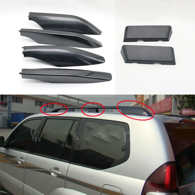 Glossy Black Roof Rack Rail End Shell For Toyota Prado LC120/Lexus GX