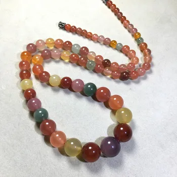 

Natural glossy salt source agate necklace natural salt source agate chain