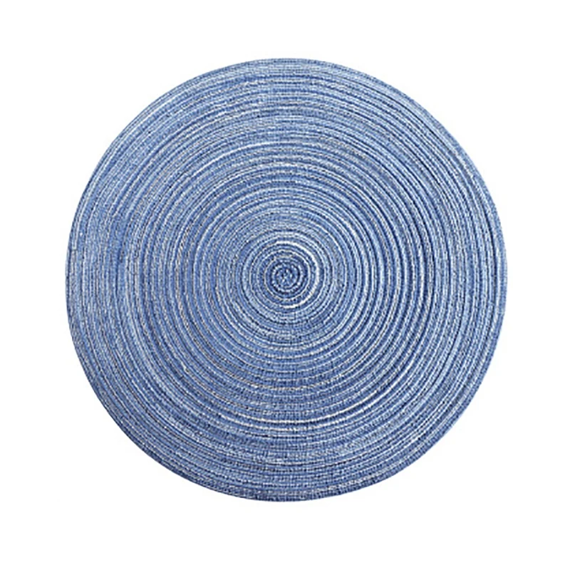 

Round Design Table Ramie Insulation Pad Solid Placemats Linen Non Slip Table Mat Kitchen Accessories Decoration Home Pad Coaster