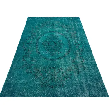 

Blue Handmade Carpet, Vintage Carpet 1655