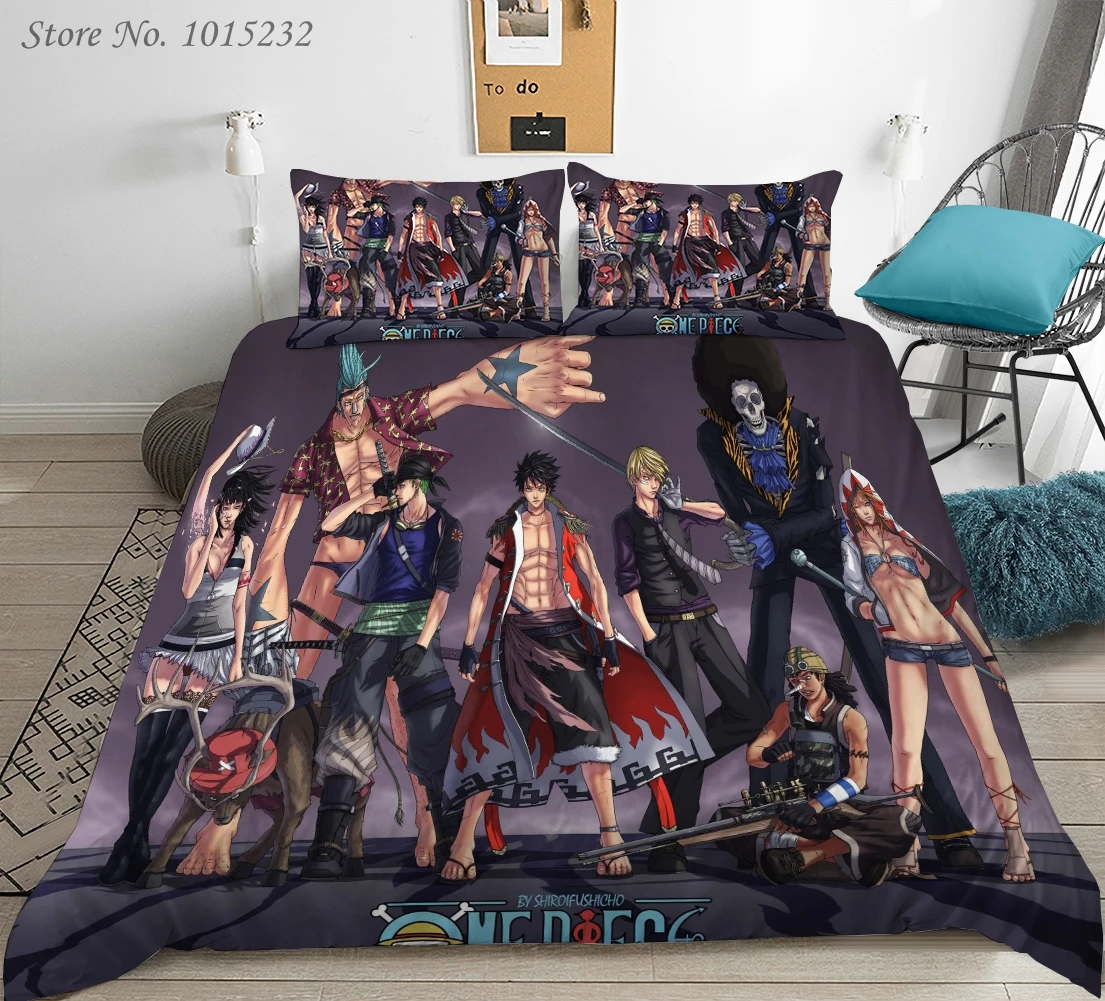 Fashion One Piece Luffy 3D Printed Bedding Set Duvet Covers Pillowcases Comforter Bedding Set Bedclothes Bed Linen 03 