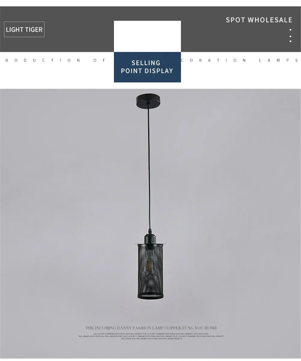 Retro Industrial LED Pendant Lamp Loft Decor Edison Vintage Single Head Hanging Light Dining Room Black Iron Home Lighting (4)